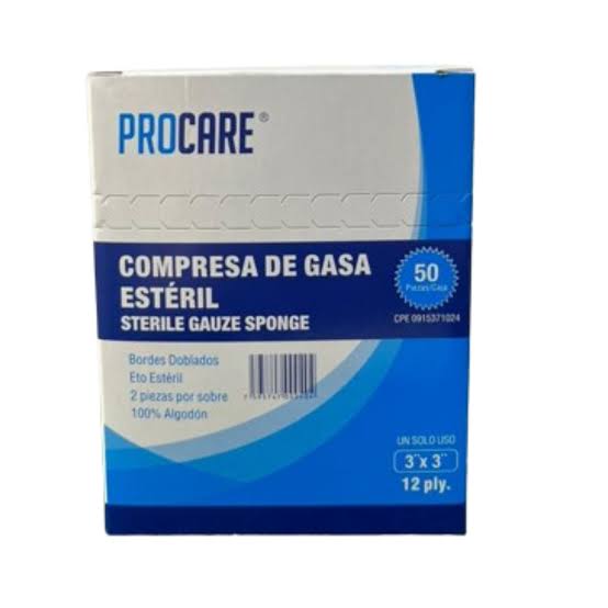 GASA ESTERIL 3X3 CAJA X 50 SOBRES (PROCARE)